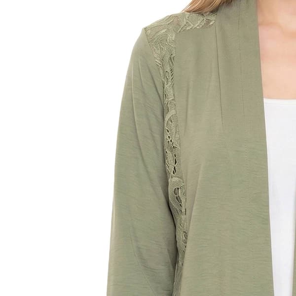 Petite NY Collection Long Sleeve Solid Open Front Cardigan