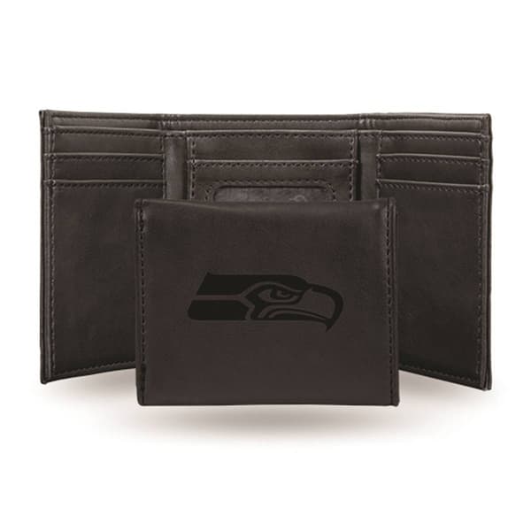Mens NFL Seattle Seahawks Faux Leather Trifold Wallet