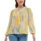 Womens Zac & Rachel Long Sleeve Blurred Watercolor Blouse - image 2