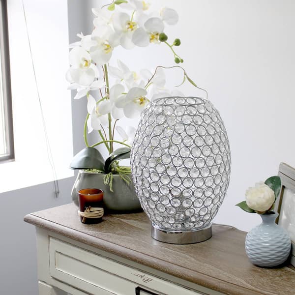 Elegant Designs Elipse Crystal Curved Uplight Table Lamp
