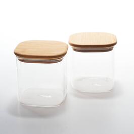 Glass 2pc. 25.7oz. Canister with Bamboo Lid