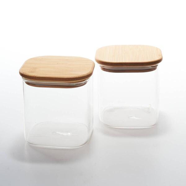 Glass 2pc. 25.7oz. Canister with Bamboo Lid - image 