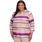 Plus Size Alfred Dunner Urban Legend Watercolor Biadere Blouse - image 3