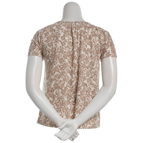 Petite Hasting & Smith Short Sleeve Leaf Peasant Tee
