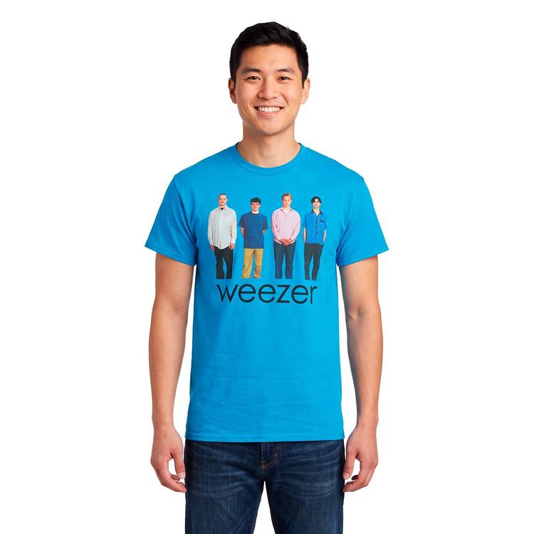 Young Mens Weezer Blue Album Cover Graphic Tee