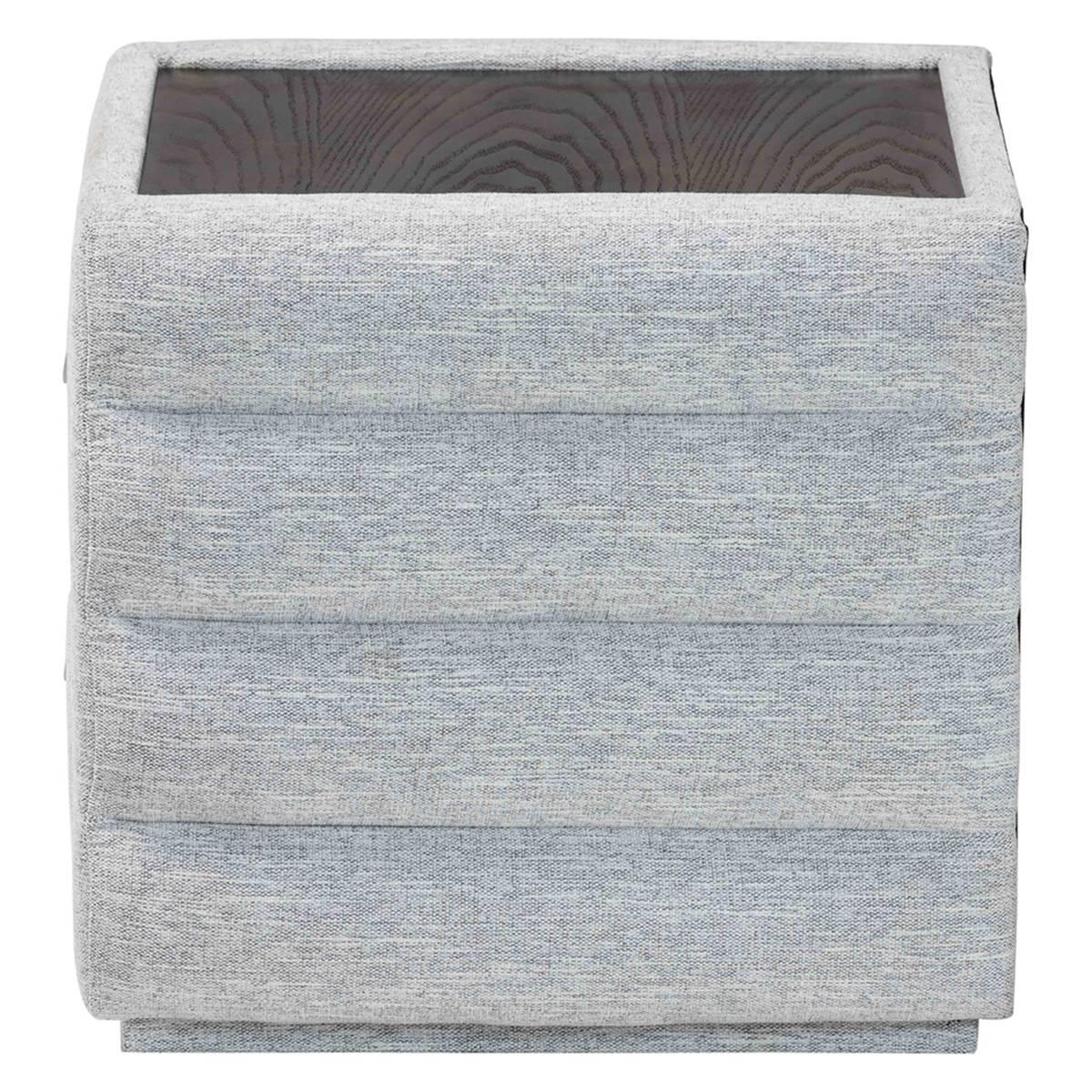 Baxton Studio Cadmus Modern Channel Tufted Fabric Nightstand