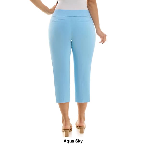 Womens Zac & Rachel Solid Pull on Crop Pants