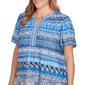 Plus Size Ruby Rd. Tinted Tides Motif Stripe Embroidered Blouse - image 5