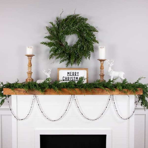 Northlight Seasonal Shiny & Matte Silver Beaded Christmas Garland