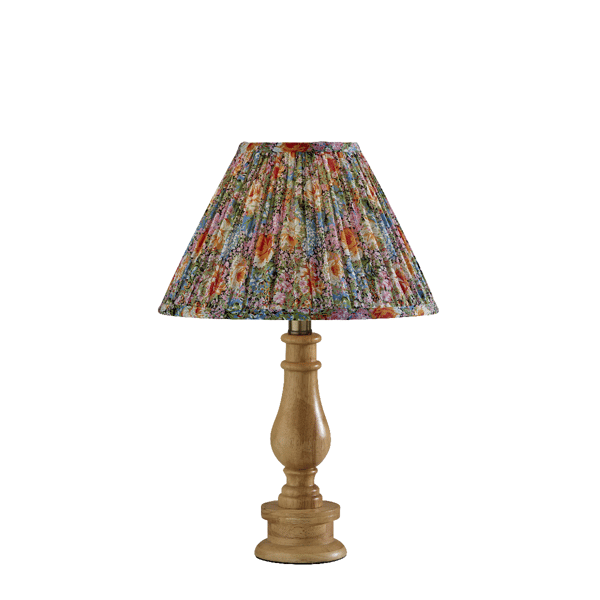 Adesso Faye Table Lamp with Soft Pleated Floral Fabric Shade