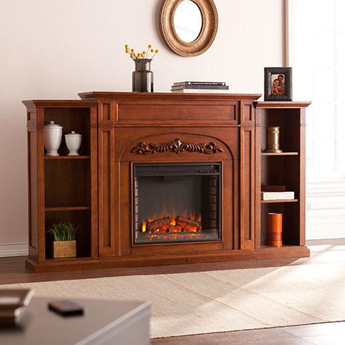 Southern Enterprises Bookcase Electric Fireplace