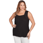 Plus Size Emaline Essentials Wavy Texture Square Neck Tank Top - image 3