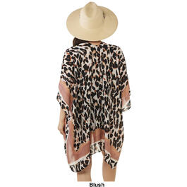 Womens Vince Camuto Leopard Kimono Straw Hat Set