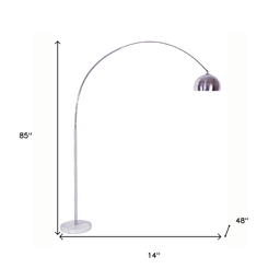 HomeRoots 85in. White Arched Floor Lamp With Dome Shade