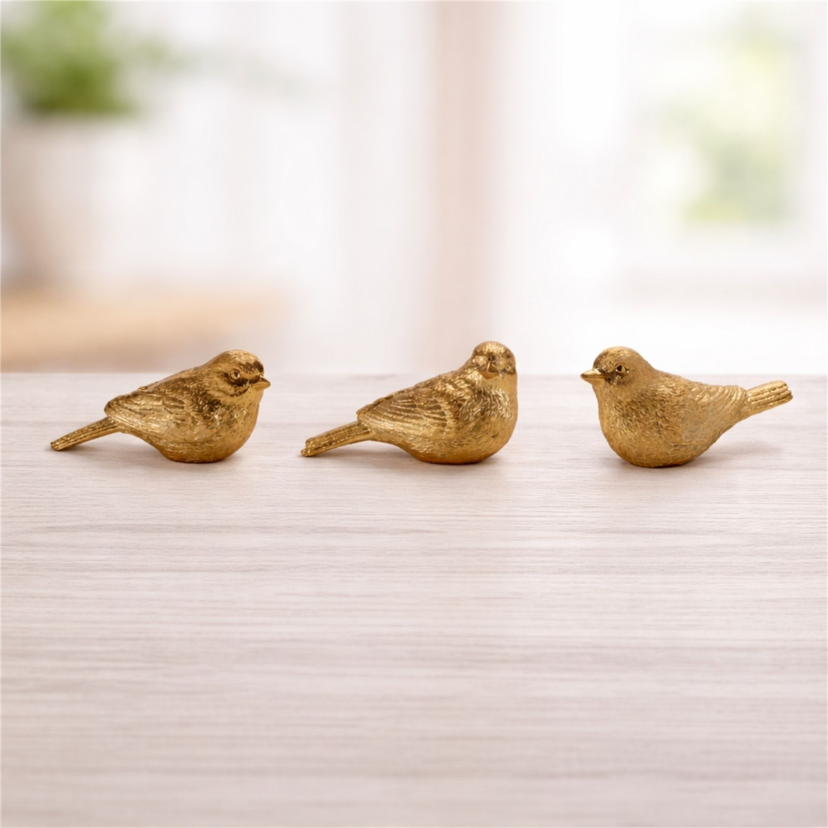 Melrose Metallic Bird Figurine - Set of 6