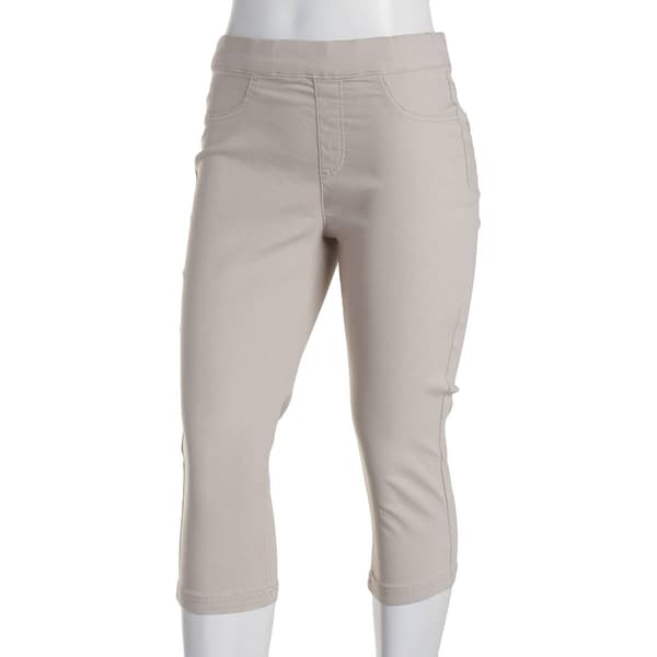 Womens Erika Joey Slit Hem Solid Twill Capri Pants