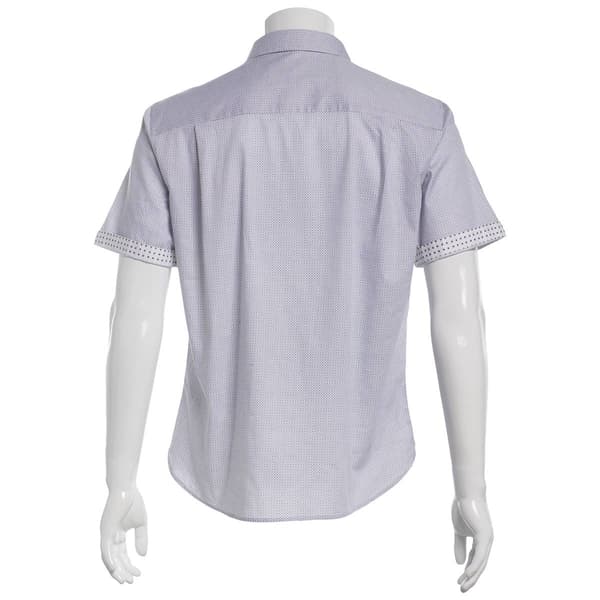 Mens Campia Short Sleeve Cotton Spandex Button Down Shirt - Navy