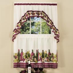 Achim Chardonnay Print Kitchen Curtain Set