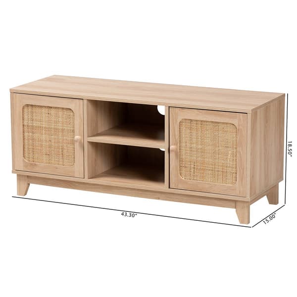 Baxton Studio Elsbeth Light Brown Finished Wood 2-Door TV Stand