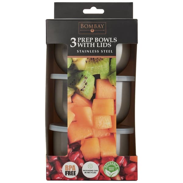 Bombay Set of 3 24oz. Prep Bowls With Lids - image 