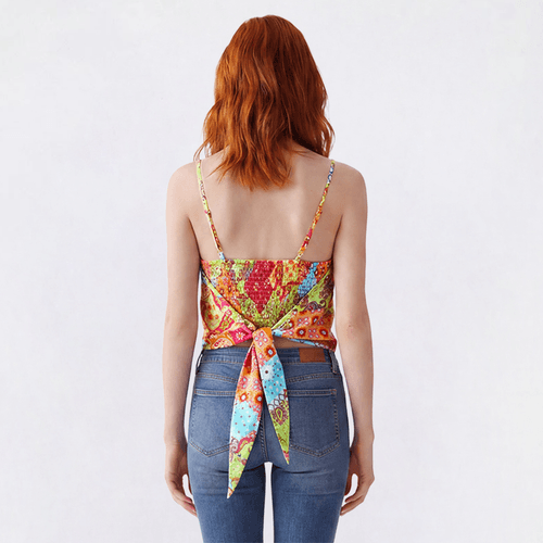 Juniors Madden Girl Patchwork Scarf Hanky Hem Tank Top