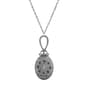1928 Silver Tone Blue Enamel & Sapphire Necklace w/ Mirror - image 1