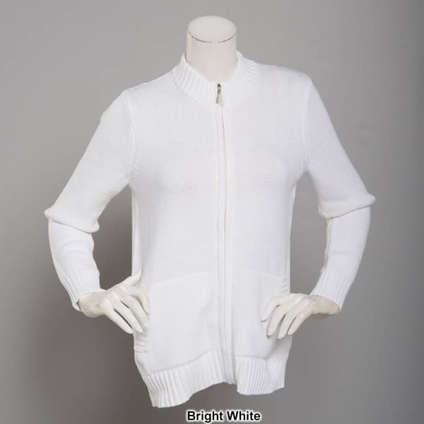 Womens Hasting & Smith Zip Front Sweater w/ Two Pockets