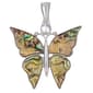 Wearable Art Silver-Tone Abalone Butterfly Enhancer - image 1