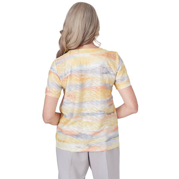 Womens Alfred Dunner Charleston Watercolor Biadere Top