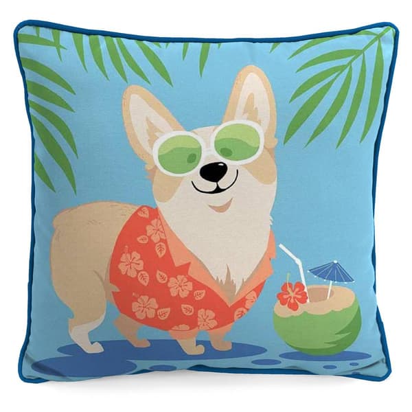 Jordan Manufacturing Vacation Dog Outdoor Throw Pillow