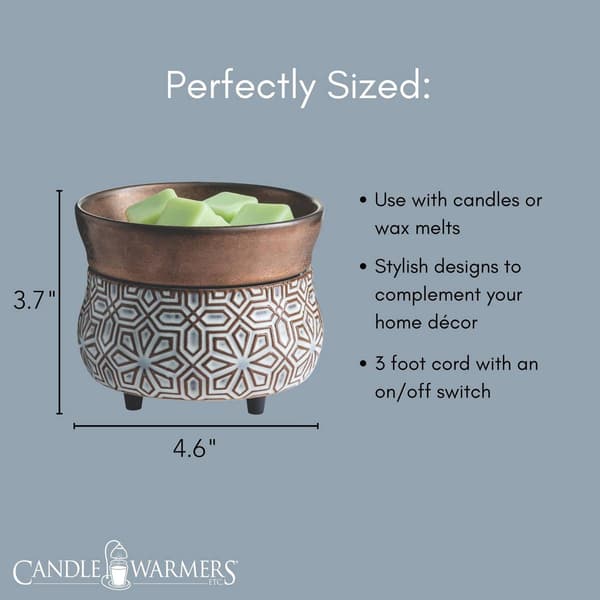Candle Warmers Etc. Bronze Geometric 2-in-1 Wax Warmer