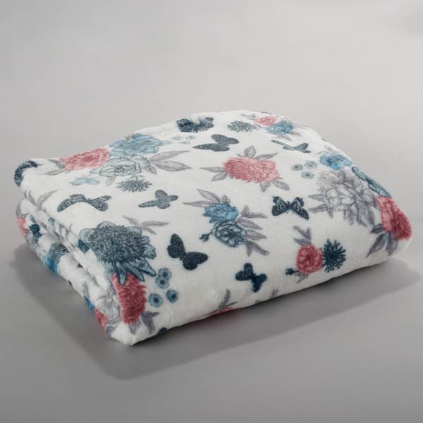 Ashley Cooper&#40;tm&#41; Butterfly Bloom Print Plush Throw - image 