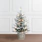 Puleo International 3ft. White Light LED Potted Flocked Tree - image 3