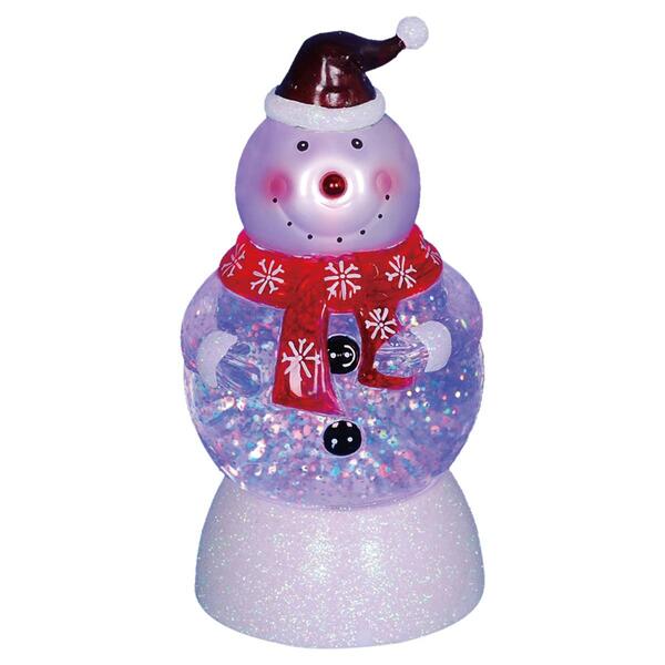 Northlight 7.5in. LED Snowman with Santa Hat Snow Globe - image 