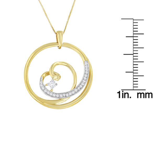 Espira 10kt. Yellow Gold 1/6ctw. Round Diamond Necklace