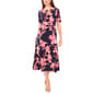 Womens MSK Elbow Sleeve Floral Ring Midi Dress - image 1