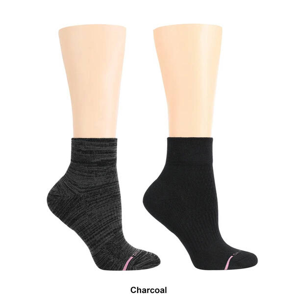 Womens Dr. Motion 2pk. Basic Compression Quarter Socks