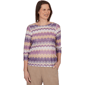 Womens Alfred Dunner Grand Bazaar Ripple Stripe Blouse - image 1