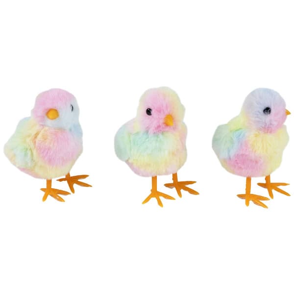 Northlight Seasonal Tie Dye Easter Chick Figurines - Set of 3