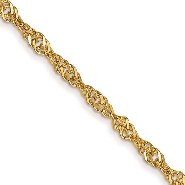 Unisex Gold Classics&#40;tm&#41; 1.4mm. 14k Singapore Chain 14in. Necklace - image 