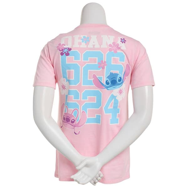 Juniors Freeze Stitch & Angel Front/Back Boyfriend Graphic Tee