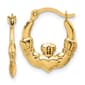Gold Classics(tm) 16mm. 14kt. Polished Claddagh Hoop Earrings - image 1