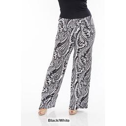 Plus Size White Mark Print Style Palazzo Pants