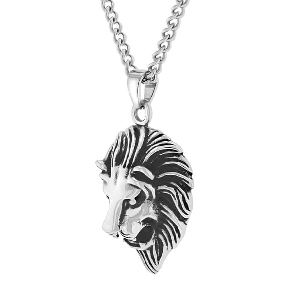 Mens Gentlemen's Classics&#8482; Stainless Steel Lion Head Pendant