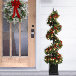 Puleo International 4ft. Pre-Lit Potted Swirl Christmas Tree