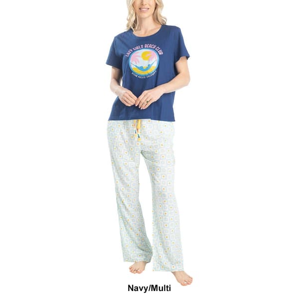 Womens Ocean Pacific Pacific Vibes T-Shirt Pajama Set