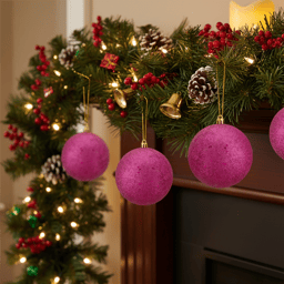 Northlight Magenta Glitter Shatterproof Christmas Ball Ornament