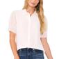 Womens Cece Puff Crochet Sleeve Scallop Edges Button Down - image 2