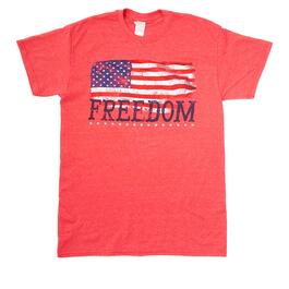 Mens Patriotic Freedom Flag Short Sleeve Graphic T-Shirt