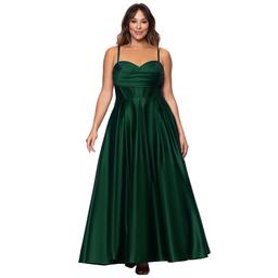 Juniors Plus Blondie Nites Satin Stone Cowl Neck A-Line Dress